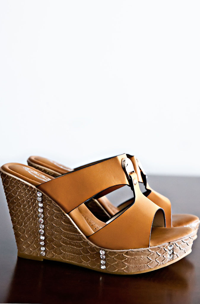 LOUIE WEDGES-TAN