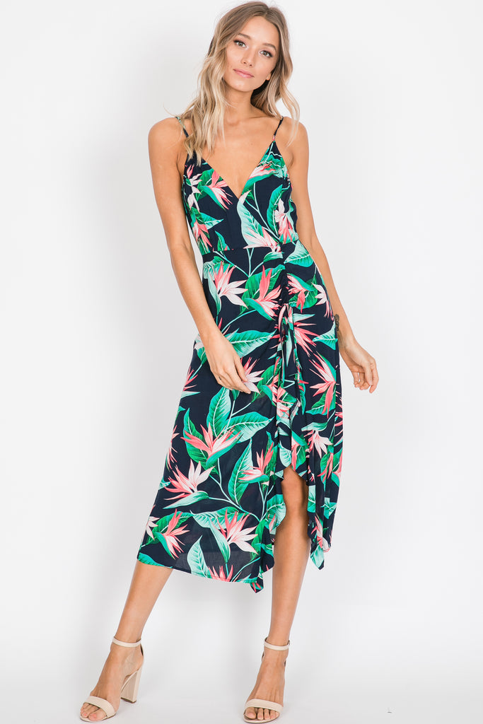 Charm Your Way Mid Dress-Navy