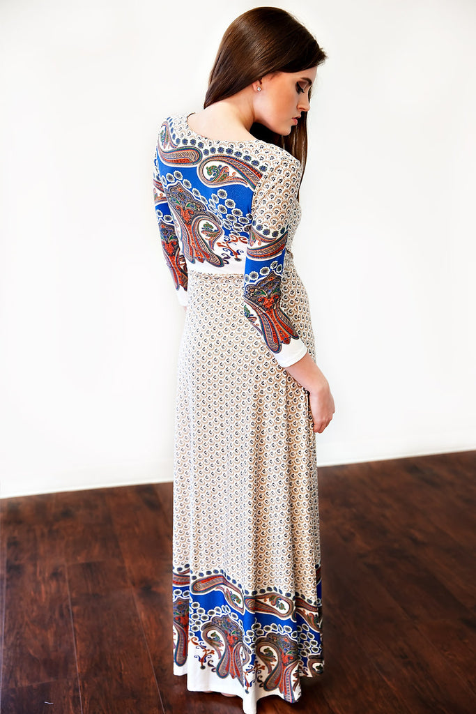 Pretty Paisley Print Maxi Dress