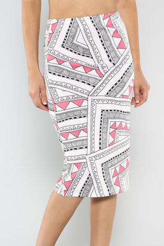 Sweet Print Pencil Skirt