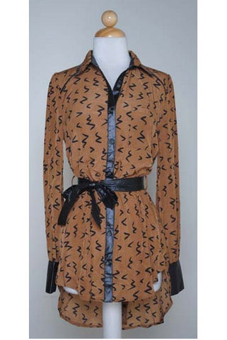 Artistic Expression Tunic In Brown