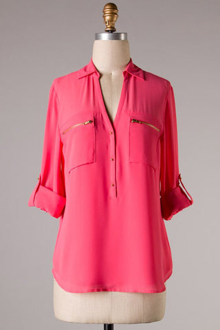 In A Meeting Top- Coral