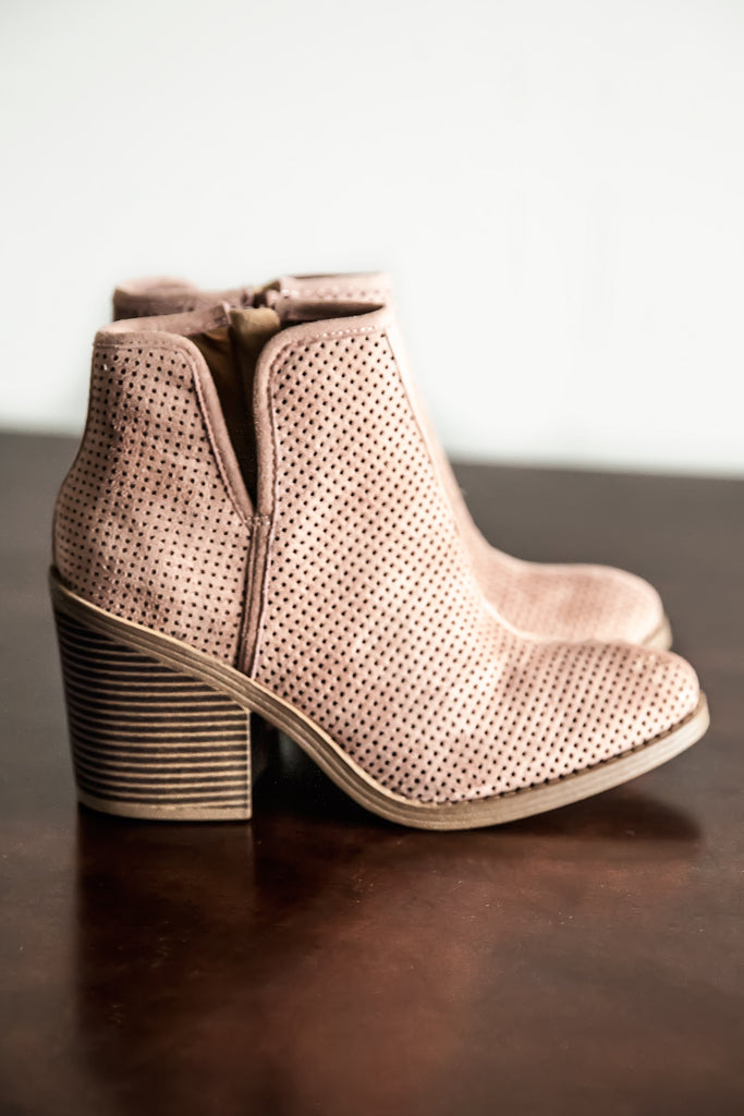 Walk The Walk Ankle Boots- Blush