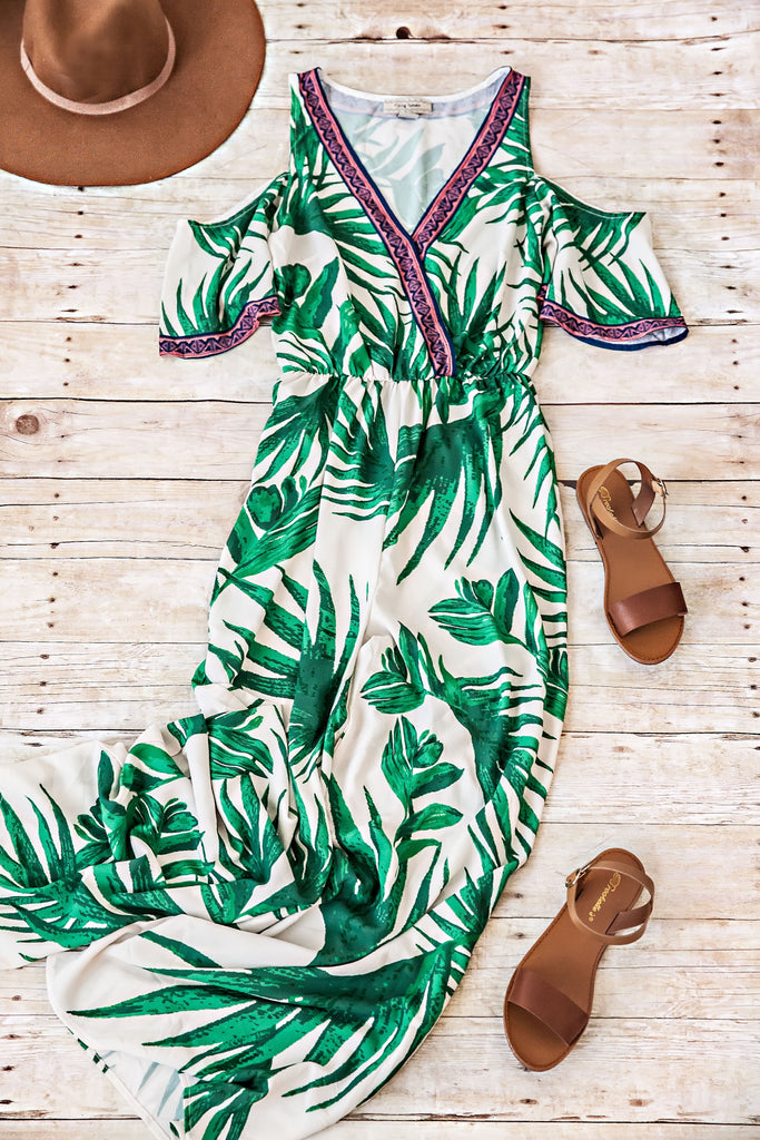 The Escape Palm Leaf Print Jumpsuit