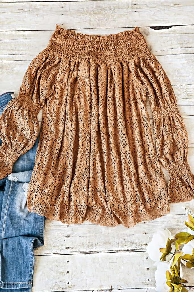 Jessi Off The Shoulder Top-Camel