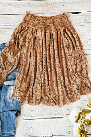 Jessi Off The Shoulder Top-Camel