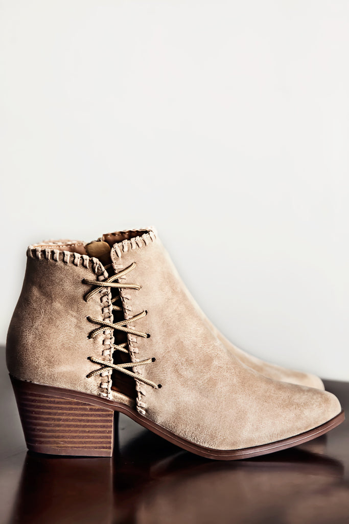 Revere Distress Ankle Boots-Taupe