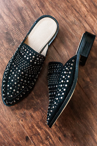 Lola Studded Loafers-Black