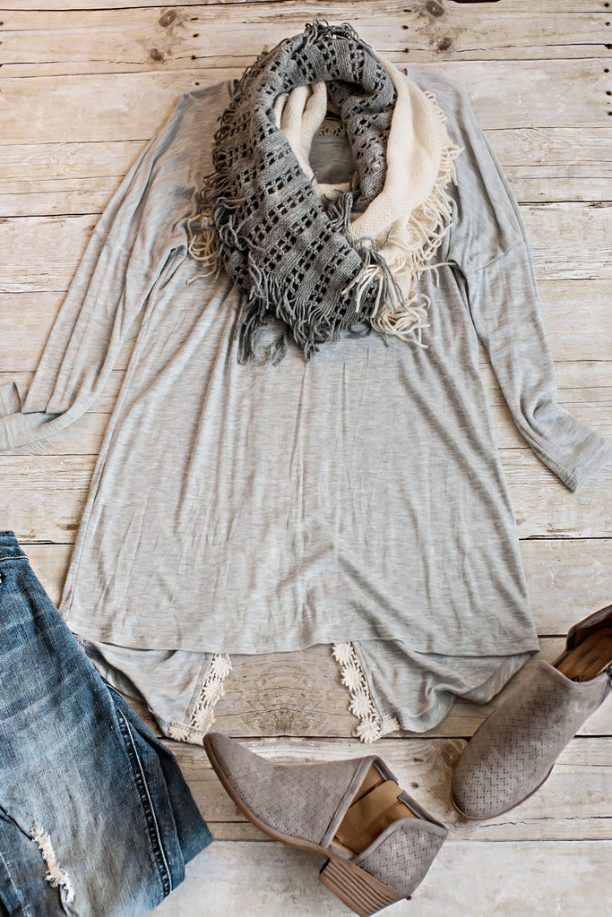 Grey And Ivory Scarf