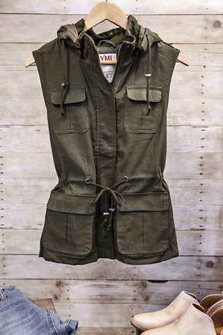 Olive Hooded Vest