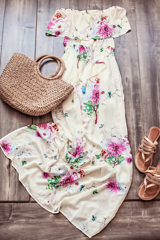 Heat Wave Floral Print Maxi Dress