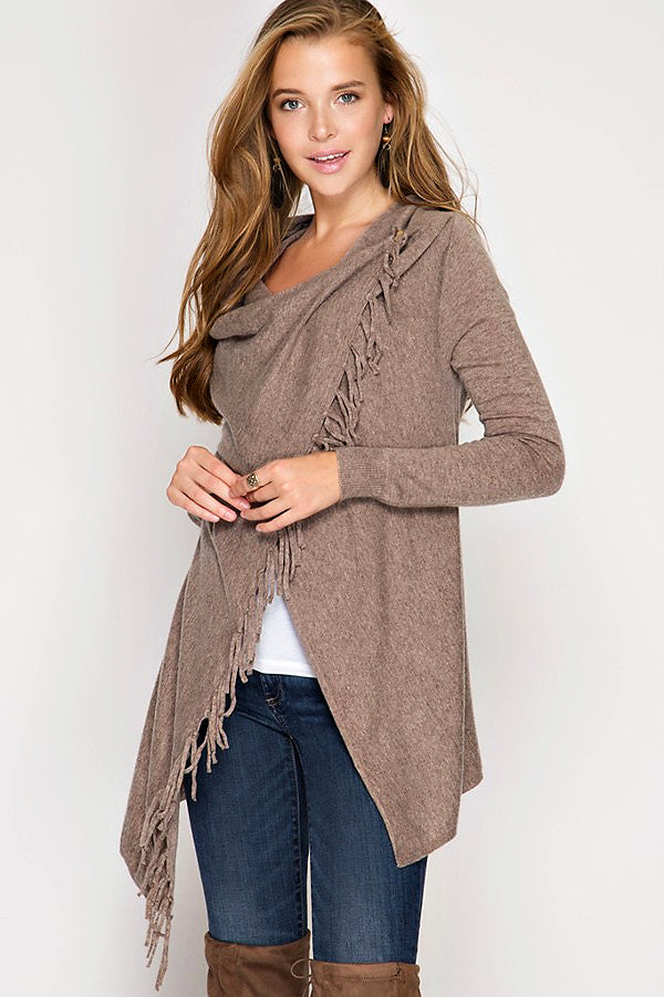 Lille Sweater Wrap-Mocha