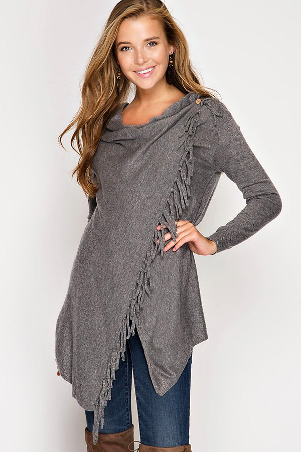 Lille Sweater Wrap-Grey