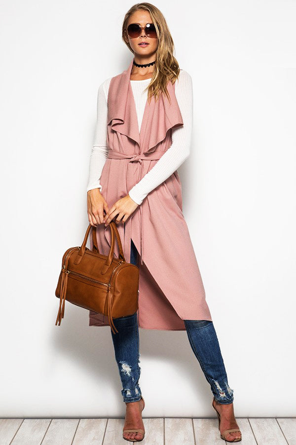 Sleeveless Trench-Dusty Rose
