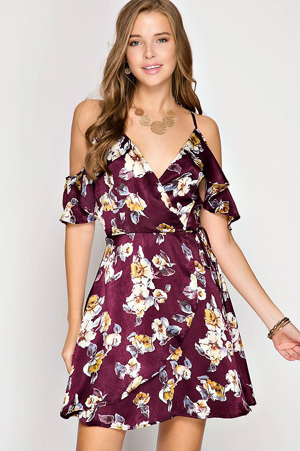 My Beloved Floral Dress-Plum