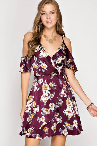 My Beloved Floral Dress-Plum