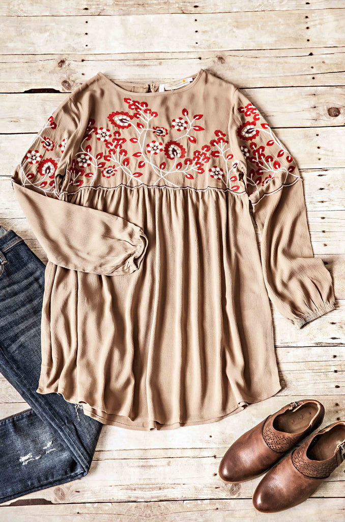 Loose Fit Embroidered Top