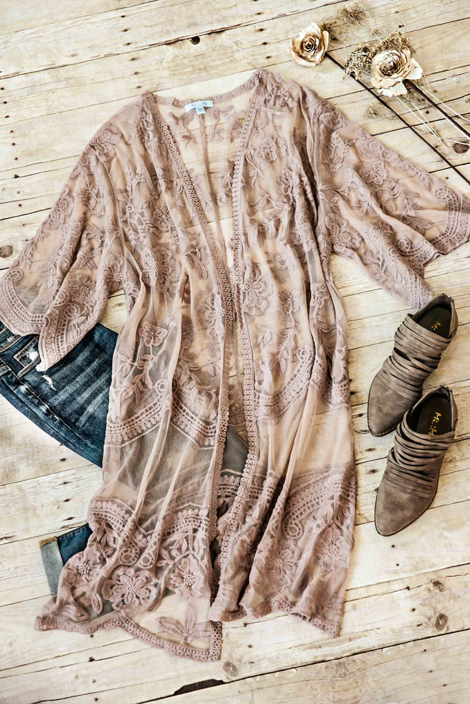 Light Mocha Lace Cardigan