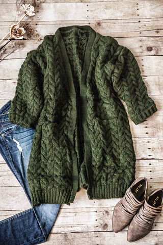 WOOD CREEK CARDIGAN-OLIVE