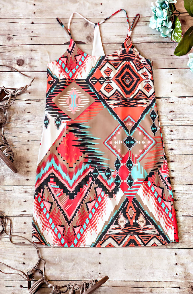 Desert Canyon Dress-Coral