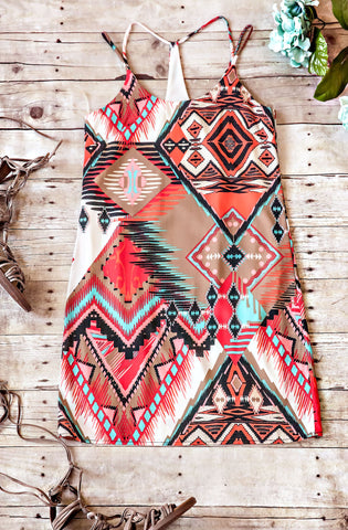 Desert Canyon Dress-Coral