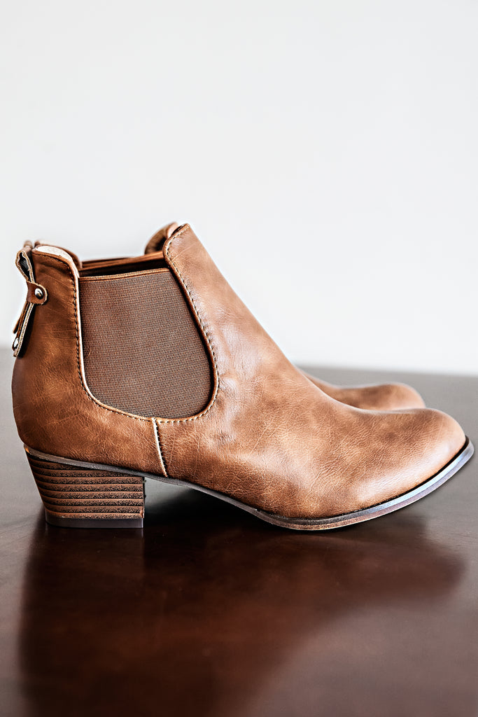 Breakaway Ankle Boots-Cognac