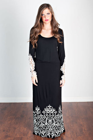 About Fall Maxi Dress-Black