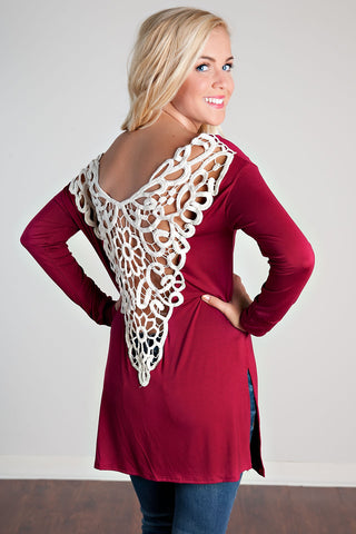 Believe In Bliss Top-Maroon