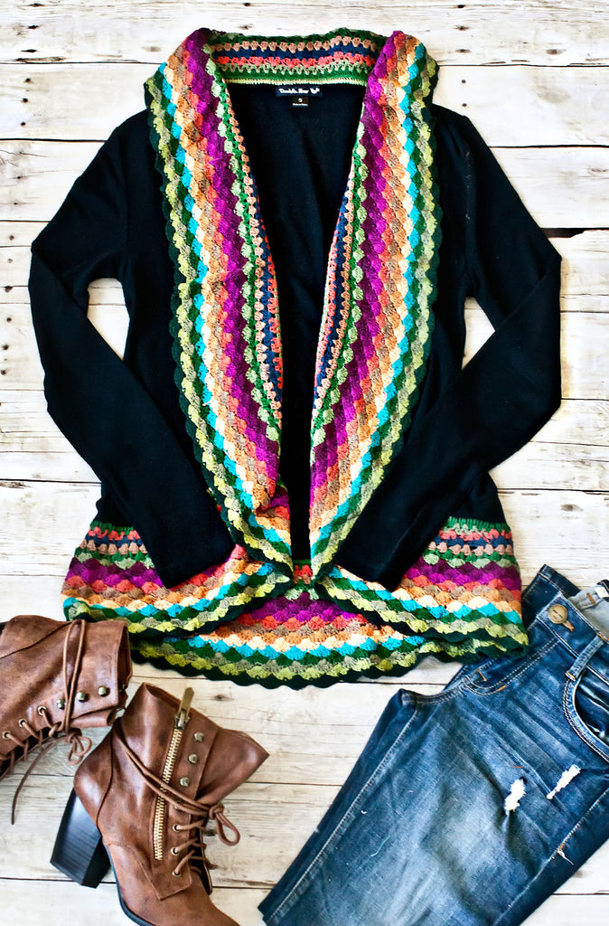 Autumn Love Crochet Trim Cardigan Part 2