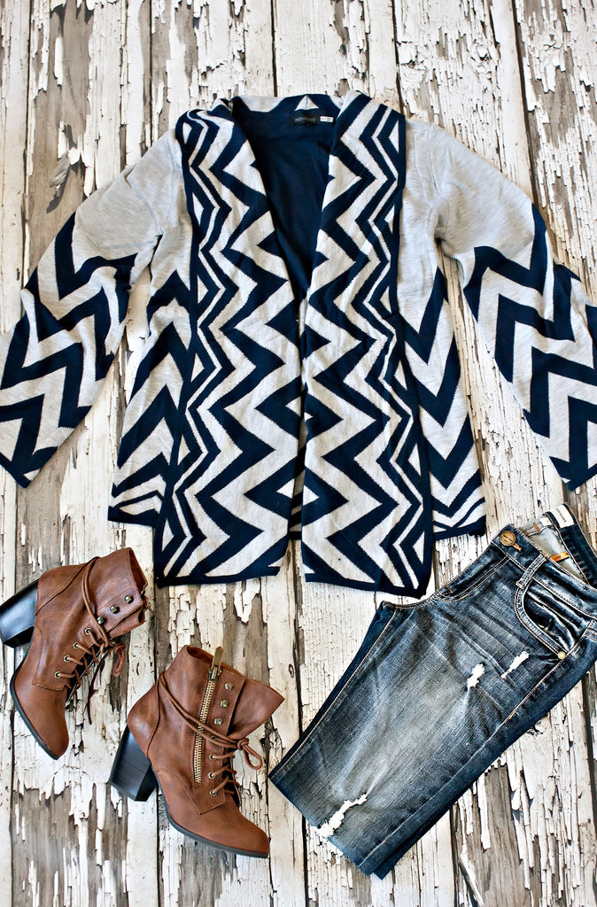 Border Print Cardigan