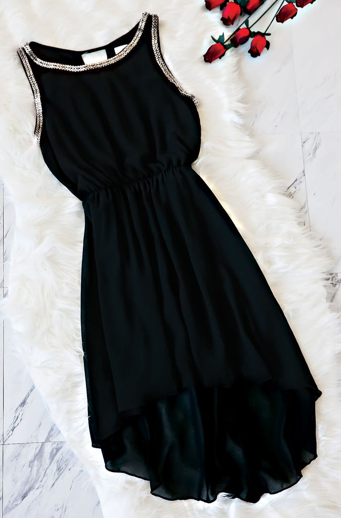 Embellished Neckline Dress