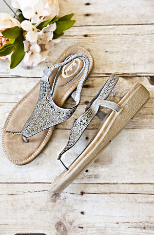 COMFORT ZONE EMBELLISHED SANDALS