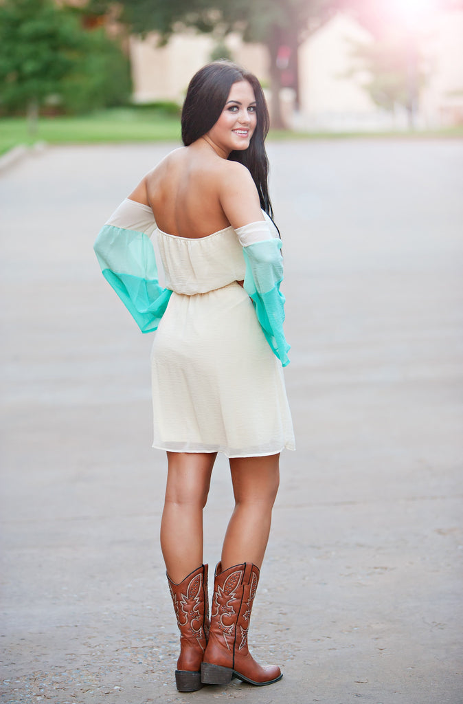 Falling For You Off The Shoulder Dress