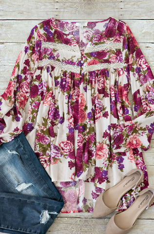 Besos Floral Print Tunic