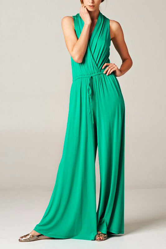 Casual Afternoon Stroll Jumpsuit-Green