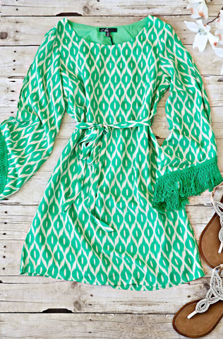 Hidden Island Open Shoulder Dress