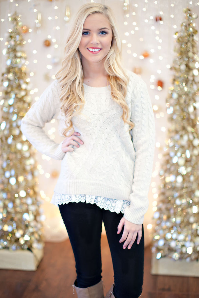 Always Approachable Sweater Top-Ivory