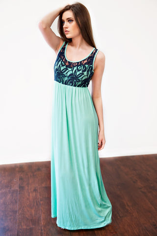 A Life Inspired Lace Dress- Navy Mint