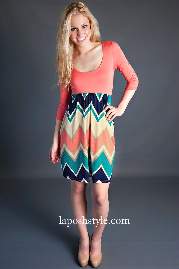 New Beginnings Chevron Dress