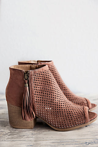 Peyton Open Toe Ankle Boots- Cinnamon