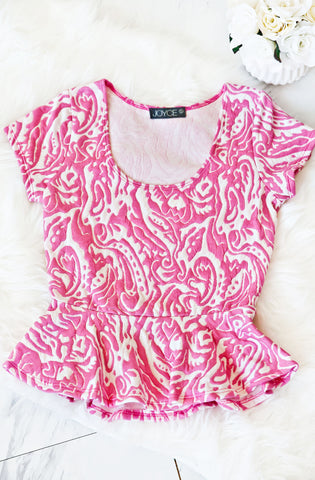 Peplum Top-Pink