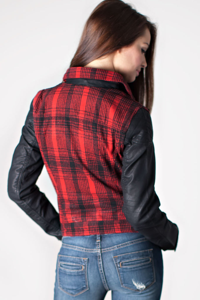 Plaid Moto Jacket