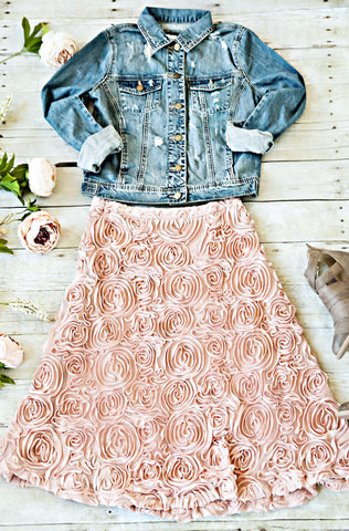 Dusty Rose Rosette Skirt