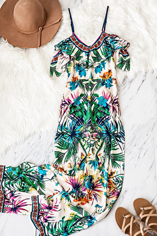 Tropical Print Jumpsuit