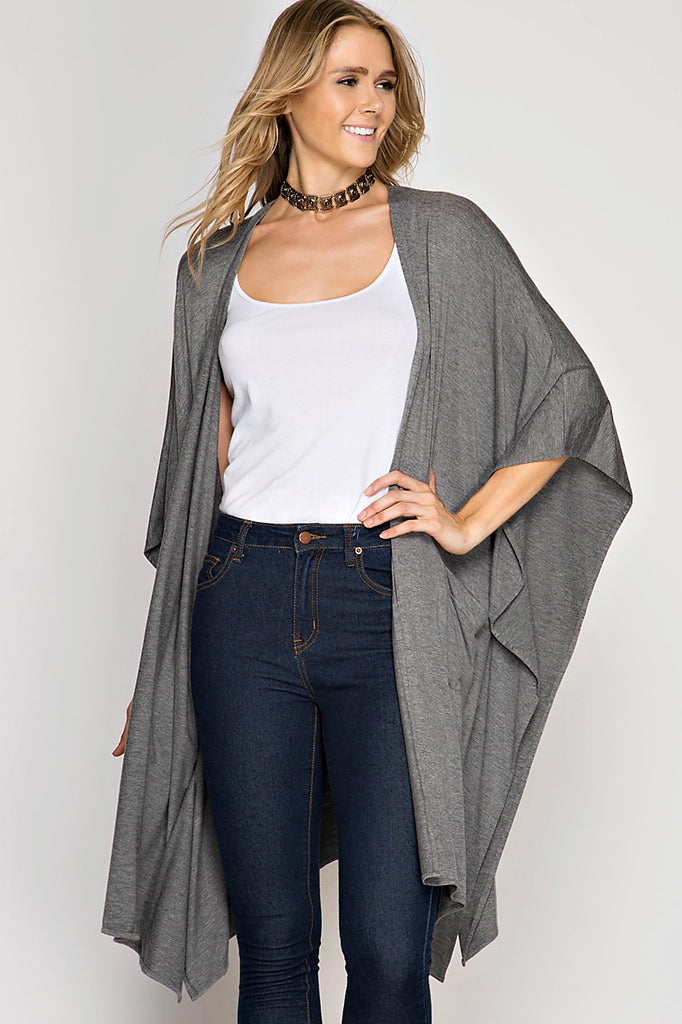 Take It Easy Cardigan-Grey