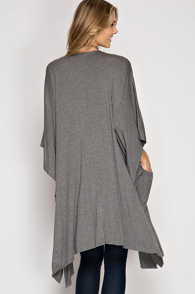 Take It Easy Cardigan-Grey