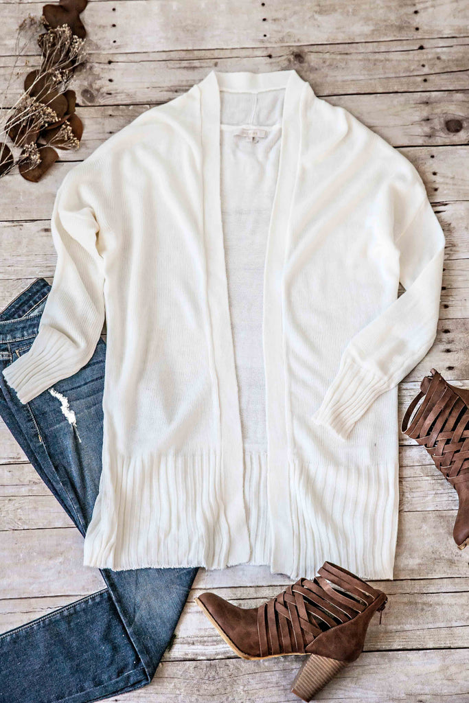 Fall Into Place Cardigan-Ivory