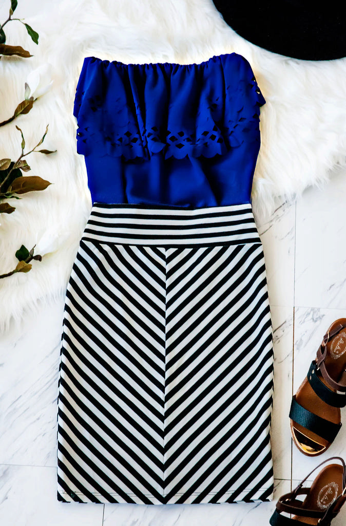 Far Away Top- Royal Blue