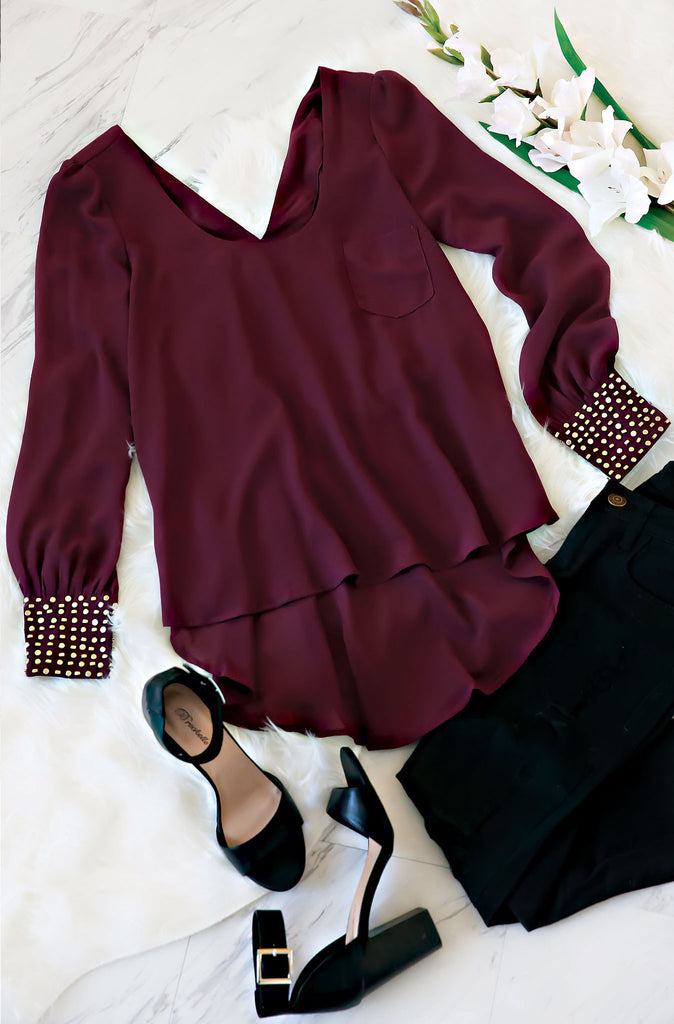 Embellished Cuff Top