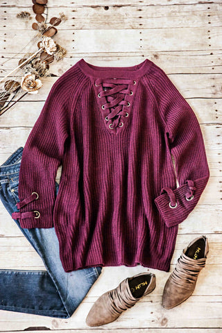 Selene Lace-Up Sweater